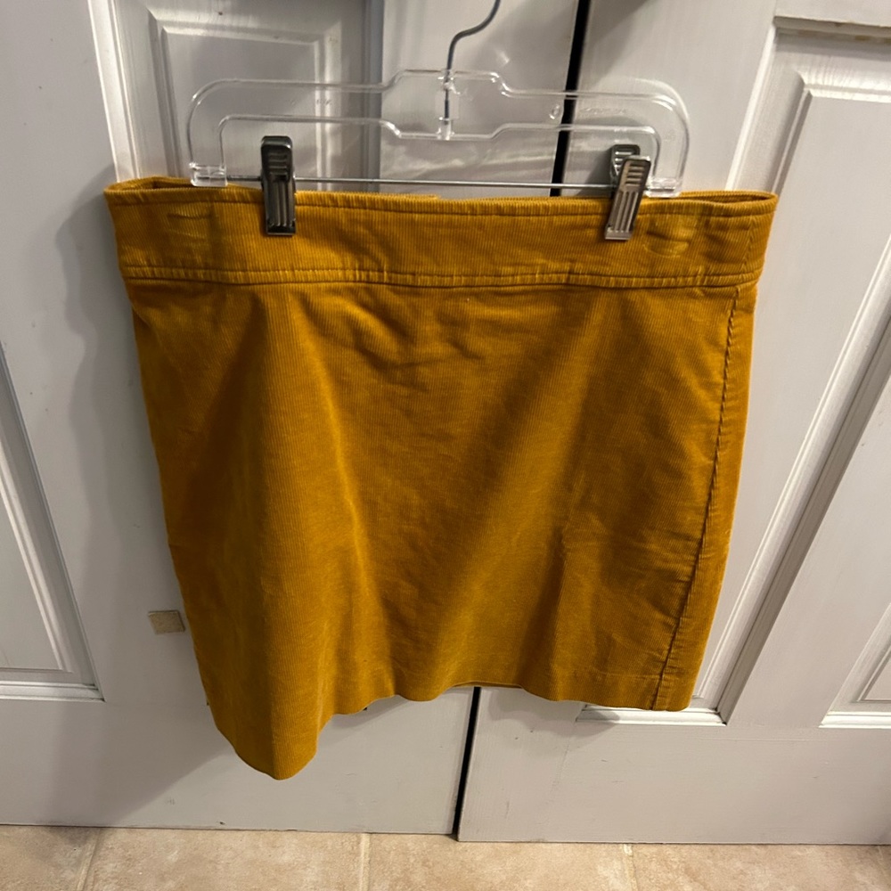 J Crew Golden Yellow Corduroy Skirt